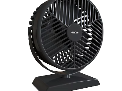 Black Tabletop Air Cooler Fan With Grille Blades And Stable Base Design 3d model