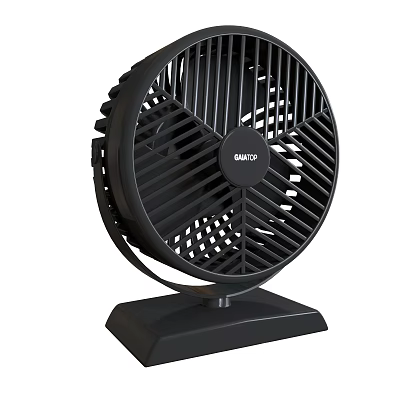 Black Tabletop Air Cooler Fan With Grille Blades And Stable Base Design 3d model
