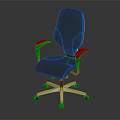Modern Black Leather Office Chair With Ergonomic Design Swivel Base And Armrests
