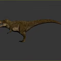 Tyrannosaurus Rex Standing With Open Mouth And Sharp Brown Teeth On Gray Background