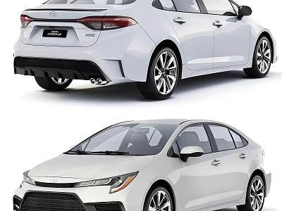 White Sedan Car Modern Exterior Design With Front And Rear View Features 3d model