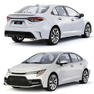 White Sedan Car Modern Exterior Design With Front And Rear View Features 3d model