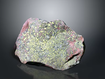 Natural Wood Stone With Red Gray And Yellow Speckled Surface For Decorative Use 3d model