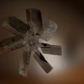 Rusty Metal Blades of Vintage Air Conditioner Fan with Industrial Design