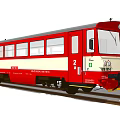 Red and White Circular Line Train with Number 2 on Railway Track