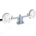 Fun Playground Equipment Seesaw With Elephant Shaped Seats And Spring Structure