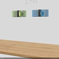 Green and Blue Artistic Craft Wall Lamps with Modern Illuminated Design