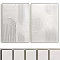 White Abstract Textured Wall Art With Geometric Patterns And Frame Options