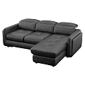 Modern Dark Sectional Sofa With Multiple Seats And Chaise Lounge Design 3d model