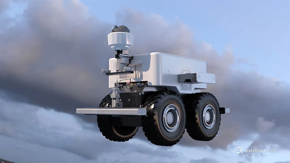 Projection Monitoring Mobile Robot With Advanced Surveillance Equipment For Outdoor Security Patrol 3d model 