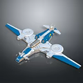 Cosmic And Aerospace Themed Blue White Space Shuttle Model With Detailed Exploration Design