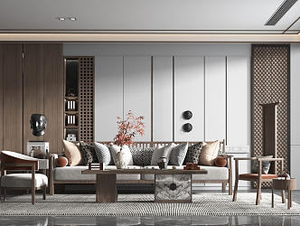 New Chinese Living Room 3d model