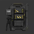 Black And Yellow Tactical Gear Bag With Handle Tripod And Small Case For Daily Use