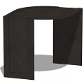 Modern Dark Side Table With Sleek Curved Top And Unique Side Support Structure 3d model