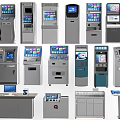 Modern bank all-in-one machine self-service teller machine number machine terminal machine 3d model