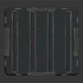 Green Hard Shell Crate With Striped Design And Metal Latches For Storage