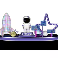 Fanyue Mall Decorative Scene Featuring Astronaut Rocket Planets And Stars