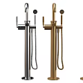 Stylish Bathroom Shower Faucets with Gold and Silver Finishes and Showerhead Components