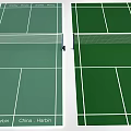 Green Tennis Court With White Lines And Net In Harbin China