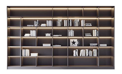 Modern bookcase 3d model