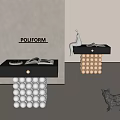 Side Table Simple Side Table Metal Side Table Corner Table Small Coffee Table Book Decoration poliform 3d model