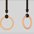 Two Modern Minimalist Pendant Lights With Ring Shaped LED Glow And Metal Rods