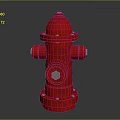 Red Fire Hydrant With Top Cap Valve And Base On Dark Background