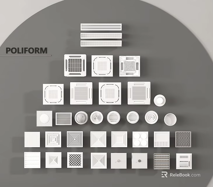 Poliform Air Conditioner Vents With Various Modern Design Styles And Shapes 3d model 