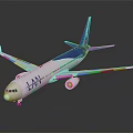 White And Blue LAN International Airplane Model With Passenger Jet Features