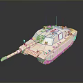 Modern Desert Colored Armored Tank With Long Cannon And Heavy Duty Tracks