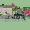 Lush Rooftop Garden With Green Plants Vibrant Flowers And Outdoor Seating