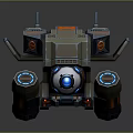 Futuristic Sci Fi Mechanical Vehicle 3D Model With Circular Eyes And Propellers