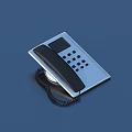 Modern Landline Phone With Silver Panel Black Handset And Coiled Cord Keypad Design