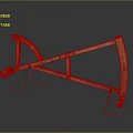 Traditional Wooden Agricultural Plow With Arched Frame And Cross Beams