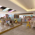 Vibrant Restaurant Interior Design With Colorful Chandeliers Wooden Tables And Brick Walls