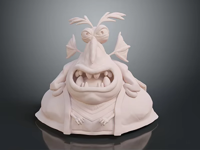 Game Movie Character 3D Model With Big Nose Sharp Teeth And Wing Like Ears 3d model