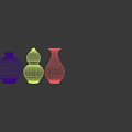 Colorful Ceramic Vases in Blue Red Light Blue Pink with Various Shapes for Home Decor