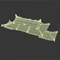 Ancient Architecture Roof Model With Traditional Tile Design And Intricate Eave Structure 3d model