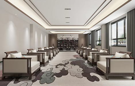 New Chinese Reception Room VIP Reception Room 3d model