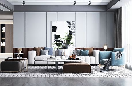 modern living room 3d model