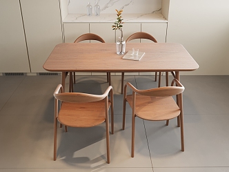 Nordic Dining Table and Chair Combination 3d model