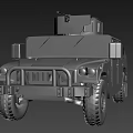 Military Utility Vehicle With Camouflage Exterior Roof Weapon Mount And Off Road Design