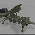 Green Functional Vehicle With Missile Launcher Trailer And Control Unit 3d model