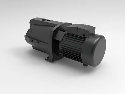 Black Industrial Pump Unit With Electric Motor And Compact Design For Industrial Applications 3d model