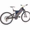 Modern Mountain Bike With Black Gray Frame And Suspension System
