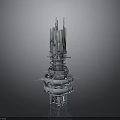 Futuristic Multi Layered Aerospace Tower Structure With Advanced Space Technology Design