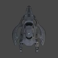 Futuristic Gray Spaceship With Sleek Metallic Body Glowing Lights And Aerodynamic Design