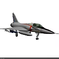 Gray Fighter Jet With Green Cockpit Wing Mounted Weapons And Red White Blue Tail