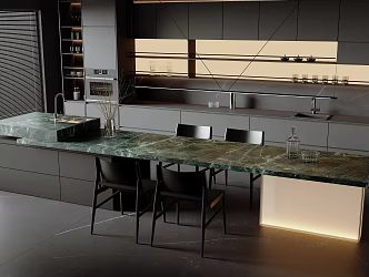 Modern Italian Island Restaurant 3d model