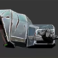 Mechanical Device Metallic Structure With Red Accents And Robotic Claw Design